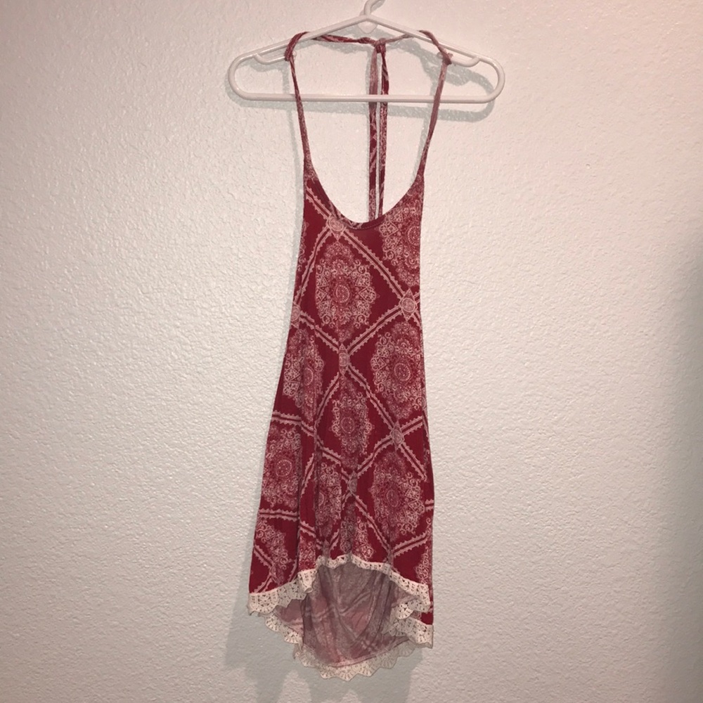 Boho Red Halter Top